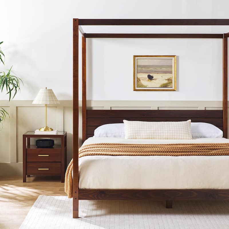 Walker Edison Minimalist Canopy King Bedframe