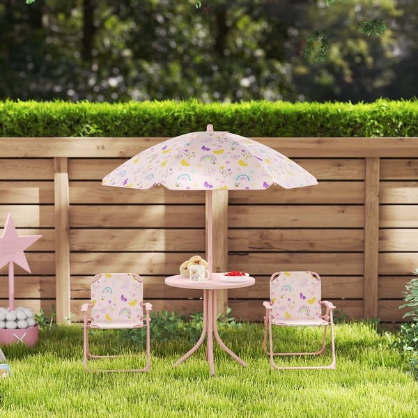 kids patio table with umbrella Wooden Outdoor Picnic w/ Adjustable Umbrella, Built-In Seats This kids patio set is crafted from HDPE material A CUTE KIDS' PICNIC TABLE