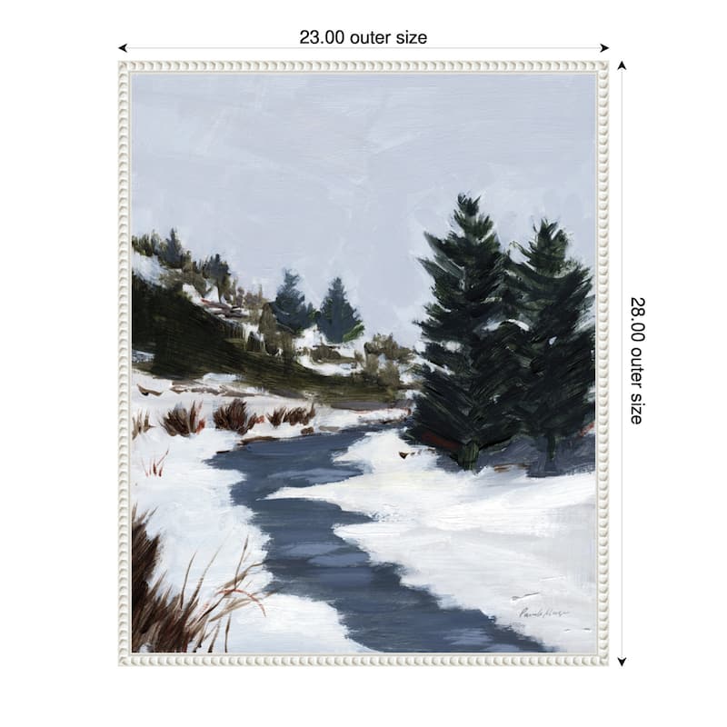 Winter Trails by Pamela Munger (23 x 28 in.), Framed Canvas Wall Art Print - Sylvie Beaded White