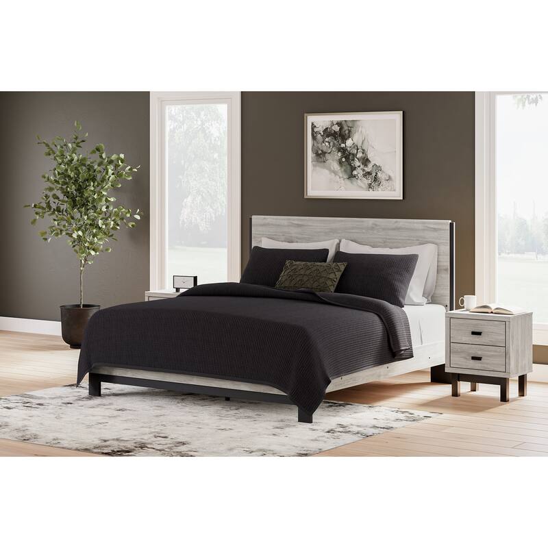 Signature Design by Ashley Vessalli Gray/Black Panel Bed - King