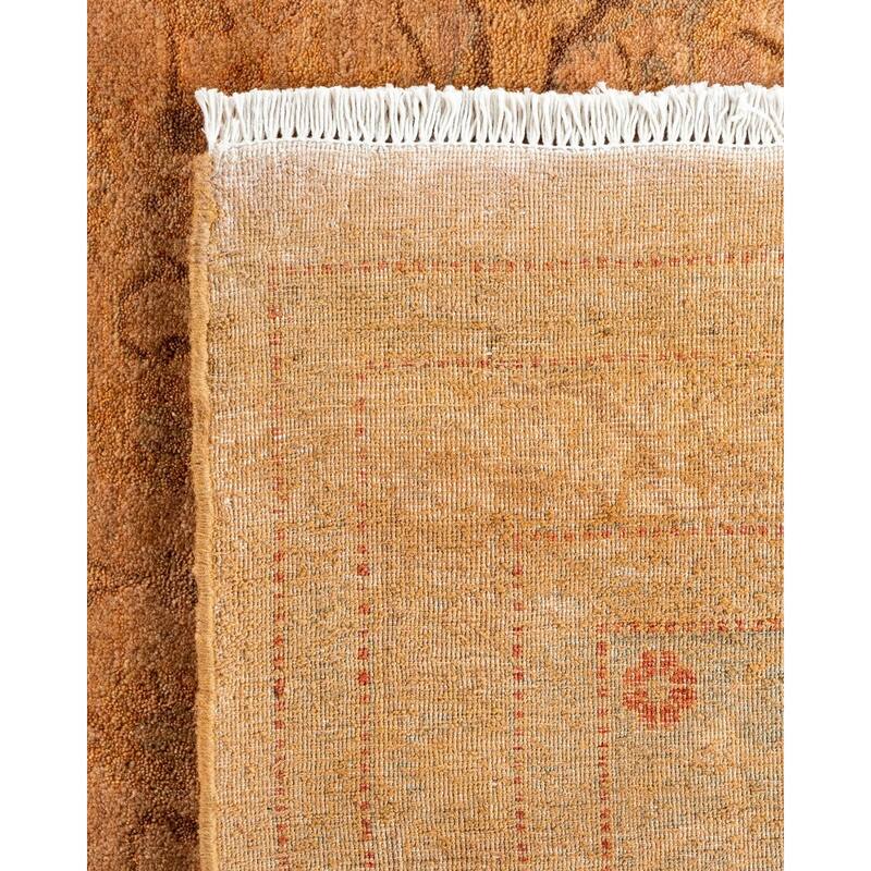 Overton Hand Knotted Wool Vintage Inspired Modern Contemporary Overdyed Ivory Area Rug - 8' 1" x 10' 6"