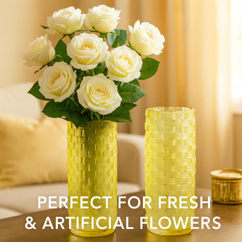 Aria Home Tall Speckled Sandstone Ceramic Oblong Table Vases Set of 2