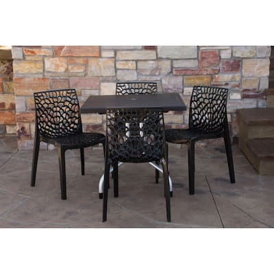 Lyra Square Table and Karissa Patio Chairs 5-Piece Outdoor Lounge Set