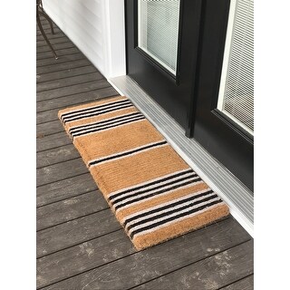 mat stripes coconut fiber door outdoor muddy paws rugged recommend definitely seems enough handle purchase feet would lot