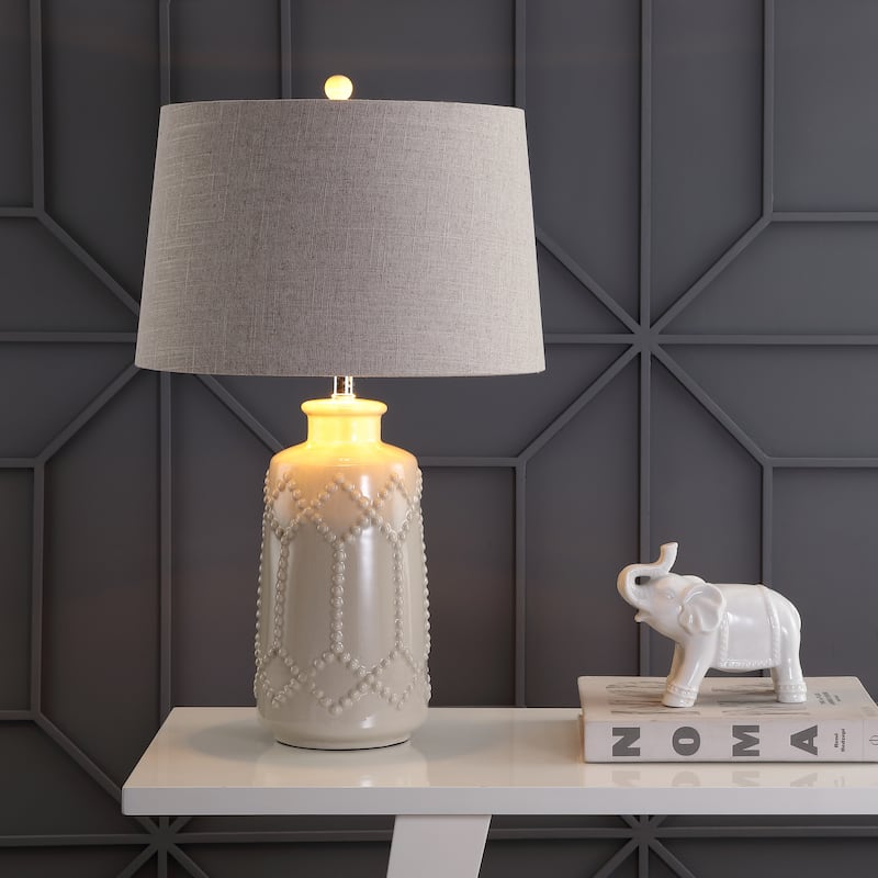 Pineapple 26" Ceramic LED Table Lamp, Cream by JONATHAN Y
