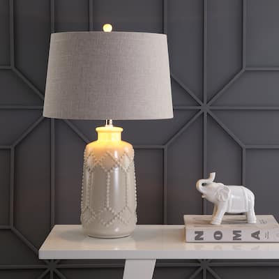 Pineapple 26" Ceramic LED Table Lamp, Cream by JONATHAN Y