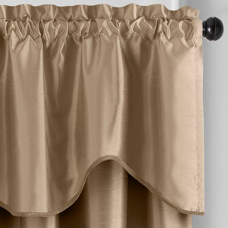 Gracewood Hollow Foster Faux Silk Scalloped Window Valance - 50"x21"
