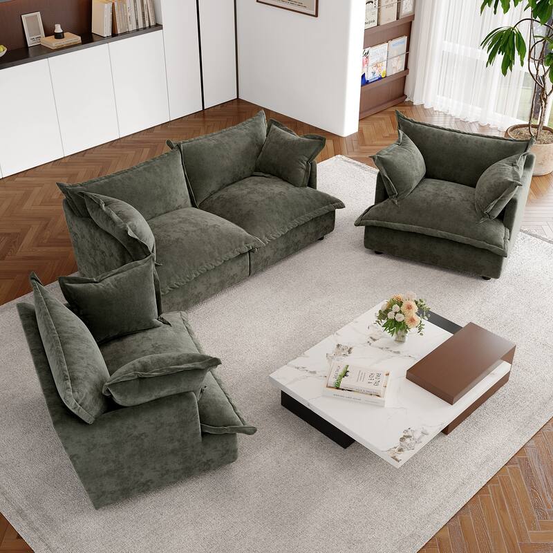 Double Layer Cushion Comfy Cloud Modular Sectional Sofa Set