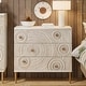 preview thumbnail 8 of 13, COZAYH Farmhouse Embossed 3 Drawer Dresser with Ring Motif, Distressed Boho Nightstand for Bedroom, Living Room, French Country White