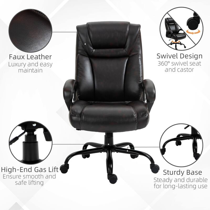 Vintage Adjustable Height Executive Chair Task Chair, Drafting Chair Computer Chair with Padded Armrests