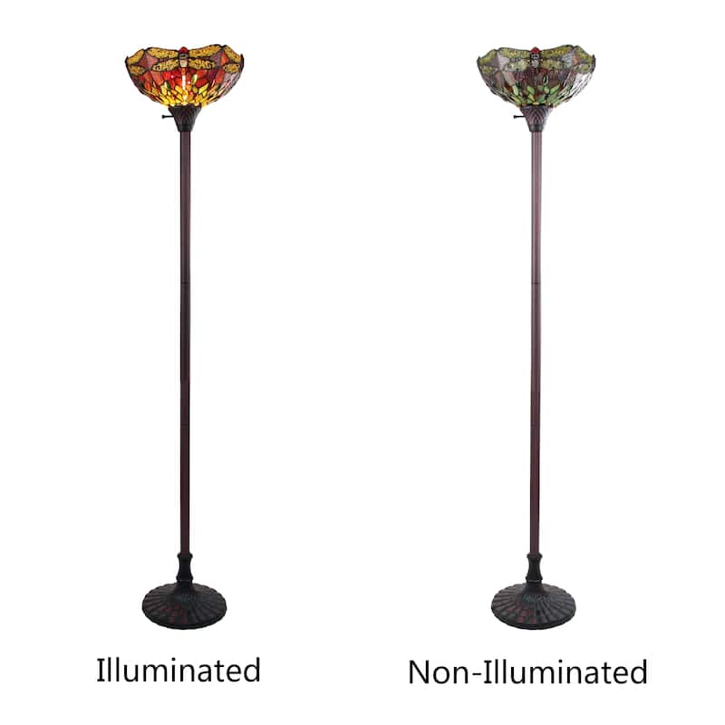 Tiffany-Style Dragonfly Design 1-light Dark Bronze Floor Lamp