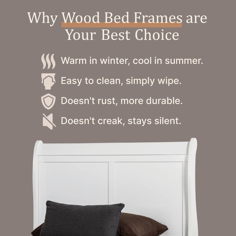 Furniture of America Mayday Traditional Solid Wood Kids 6-Piece Sleigh Bedroom Set