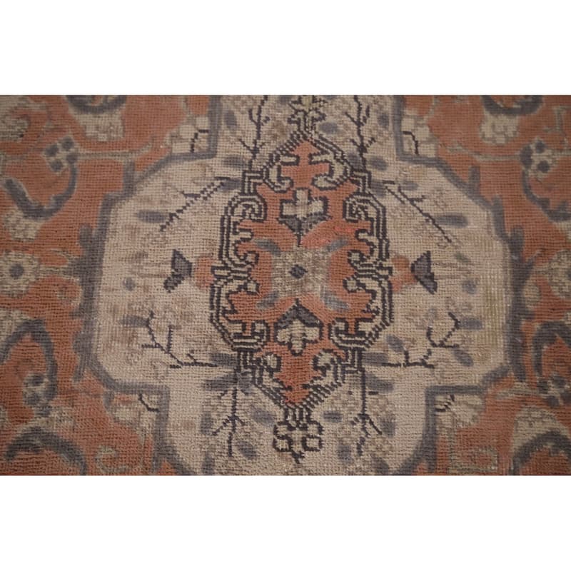 Blue Tabriz Persian Vintage Area Rug Handmade Wool Carpet - 6'11"x 10'9"