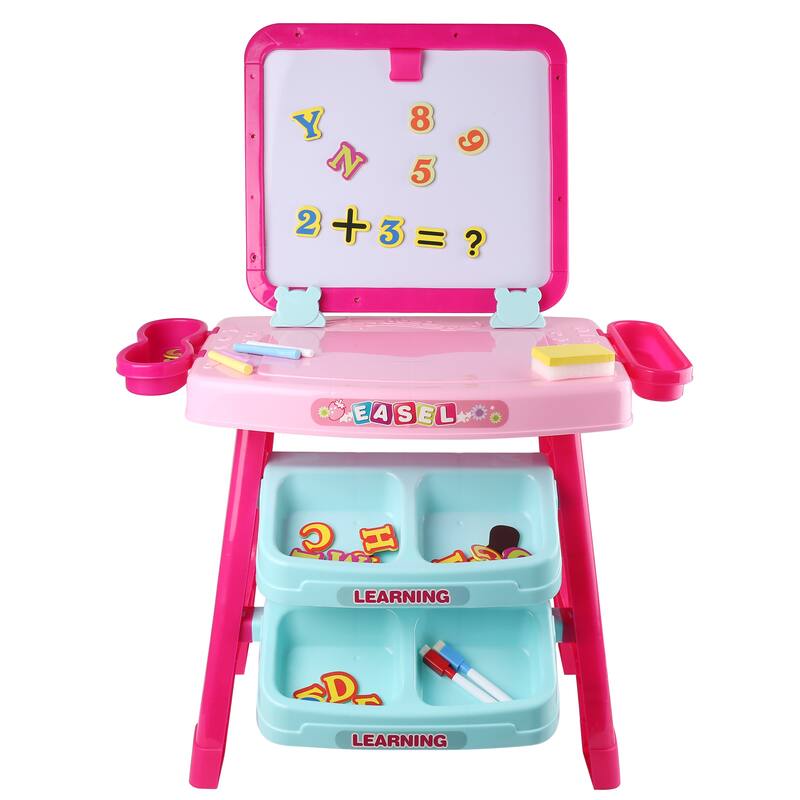 Activity Desk Double-Sided Magnetic Dry Erase Board - Pink