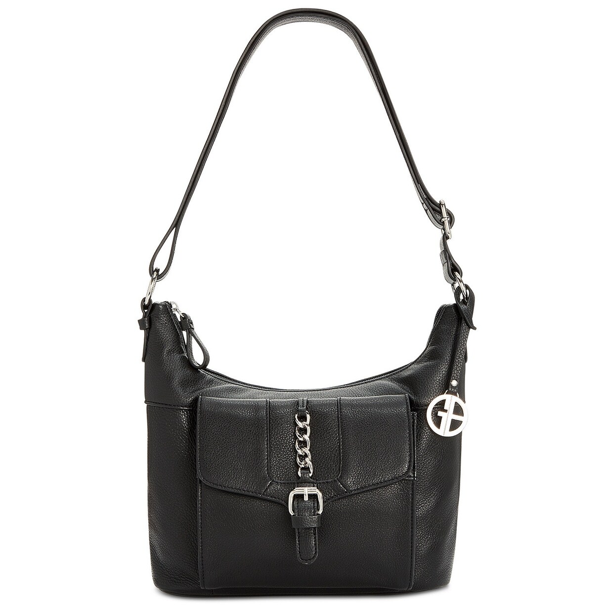 Giani Bernini Pebble Leather Belt Hobo Bag Black Giani Bernini Pebble Leather Belt