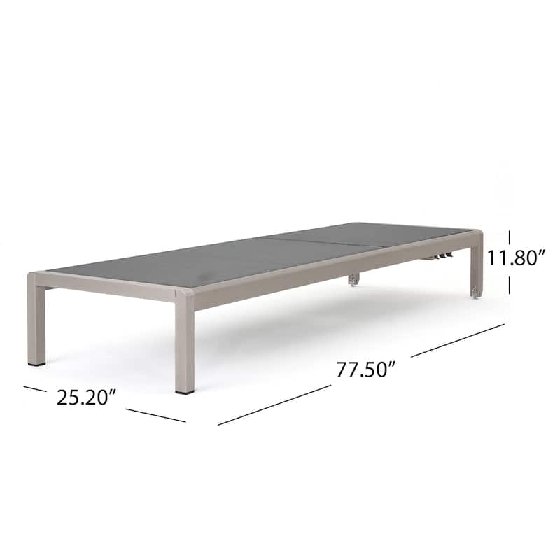 Cape Coral Outdoor Aluminum Adjustable Chaise Lounge by Christopher Knight Home