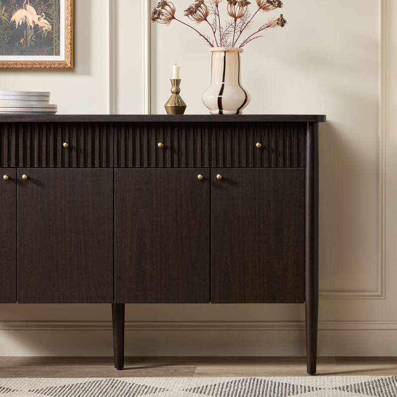Walker Edison Modern Fluted Wood Buffet Sideboard with Storage
