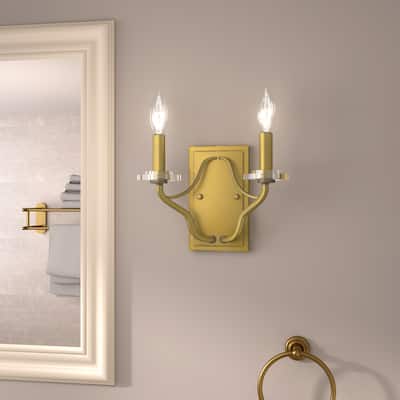 Acroma 2-light Mid-century Modern Candle Gold Wall Lights