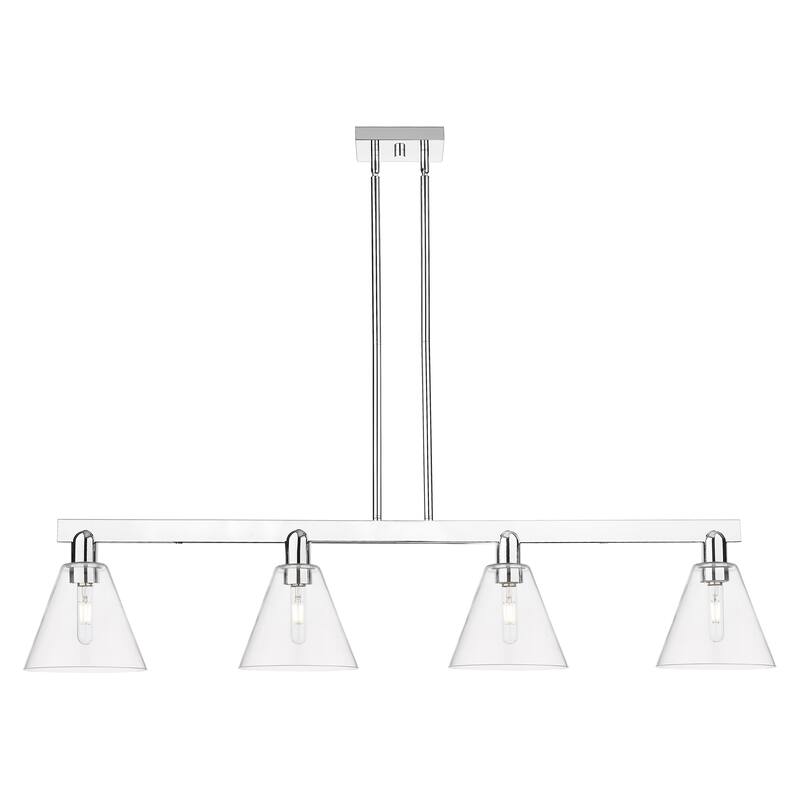 Innovations Lighting Endless Possibilities Arcadia - Berkshire Glass - 4 Light 51" Stem Hung Island Light - Clear/Polished Chrome