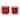 Red Metal Container with Lid (Set of 2)