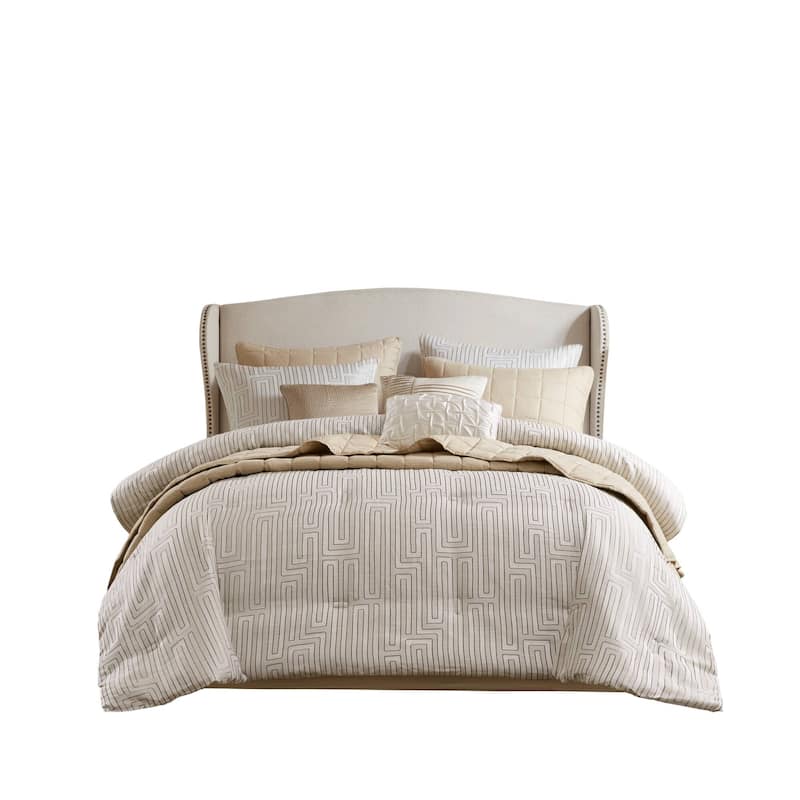 Madison Park Royce 10 Piece Luxury Jacquard Comforter Set