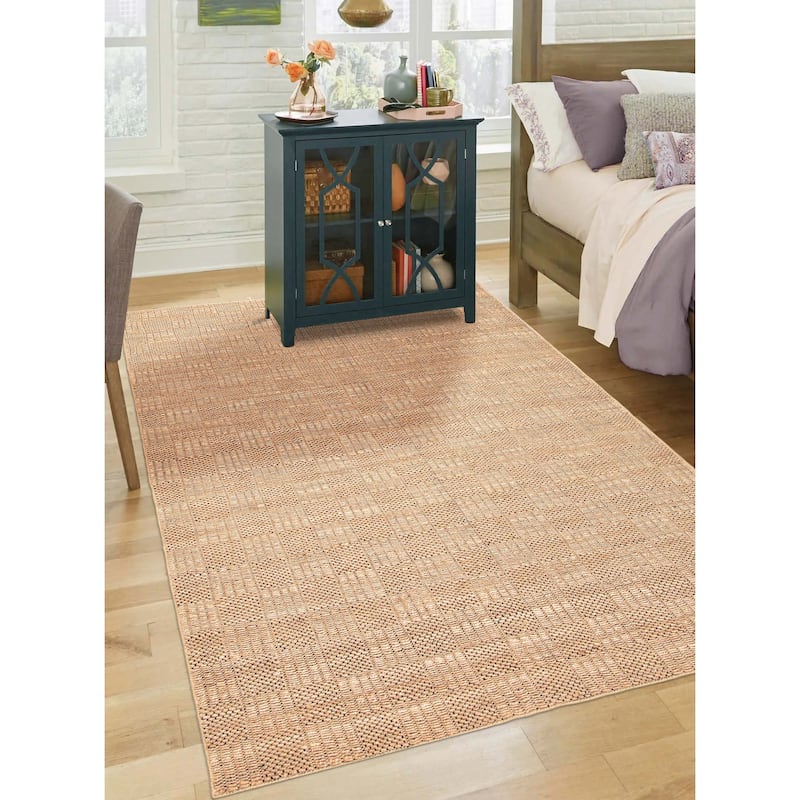 ECARPETGALLERY Flat-Weave Palas Denizli Brown Jute Kilim - 5'5 x 7'4