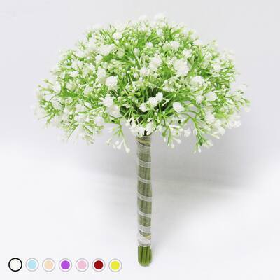Set of 2 Artificial Baby's Breath Gypsophila Bundle Flower Stem Bush Bouquet 12in
