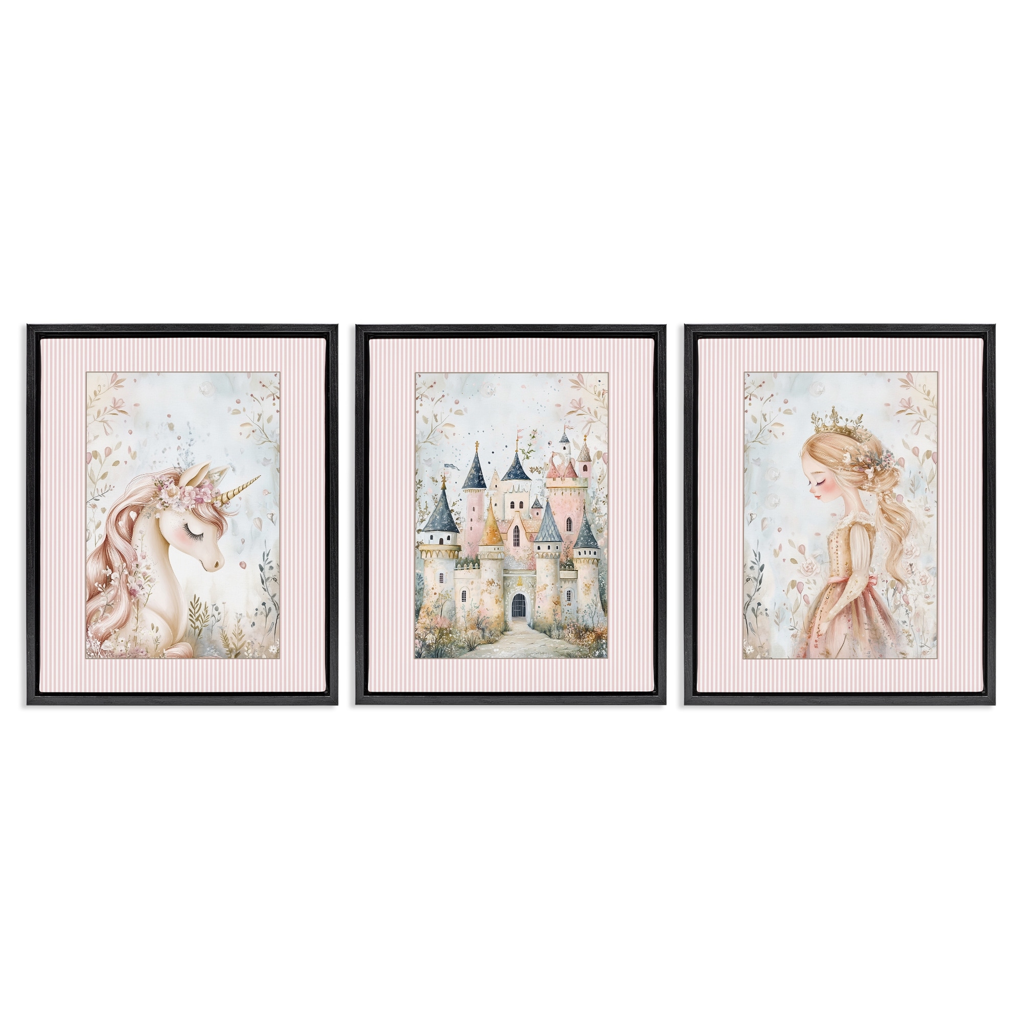 Stupell Fantasy Enchanted Dreams Floater Framed Canvas Art Set Design By Christine Simpson Art (Set of 3)