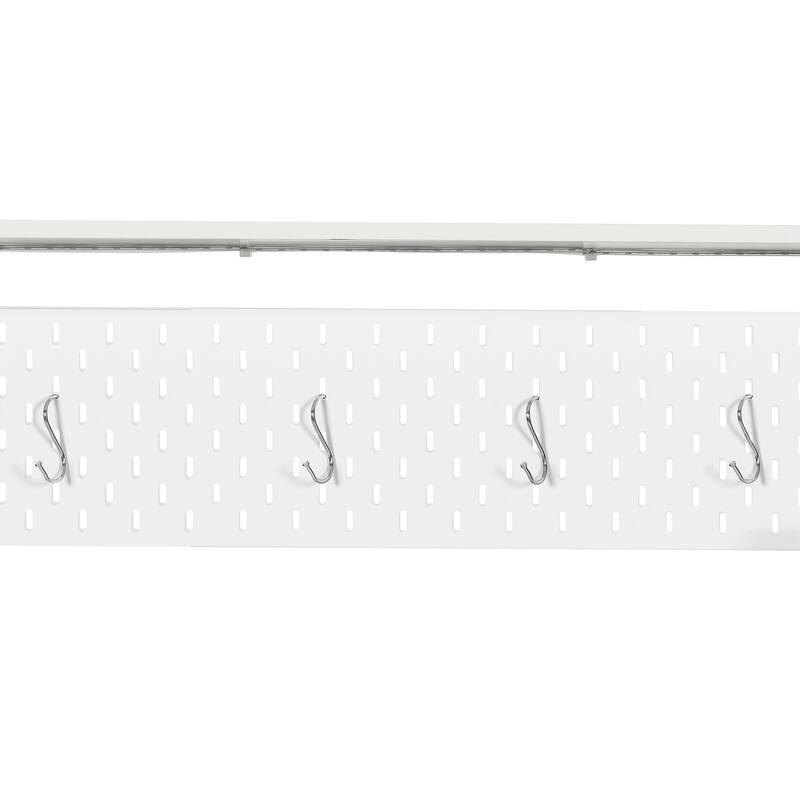 65" Tall Bakers Rack with Sliding Storage Drawer Barn Door & Shelf