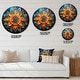 preview thumbnail 4 of 6, Designart "Gold Teal Yoga Mandala Pointillism" Pointillism Metal Circle Wall Decor
