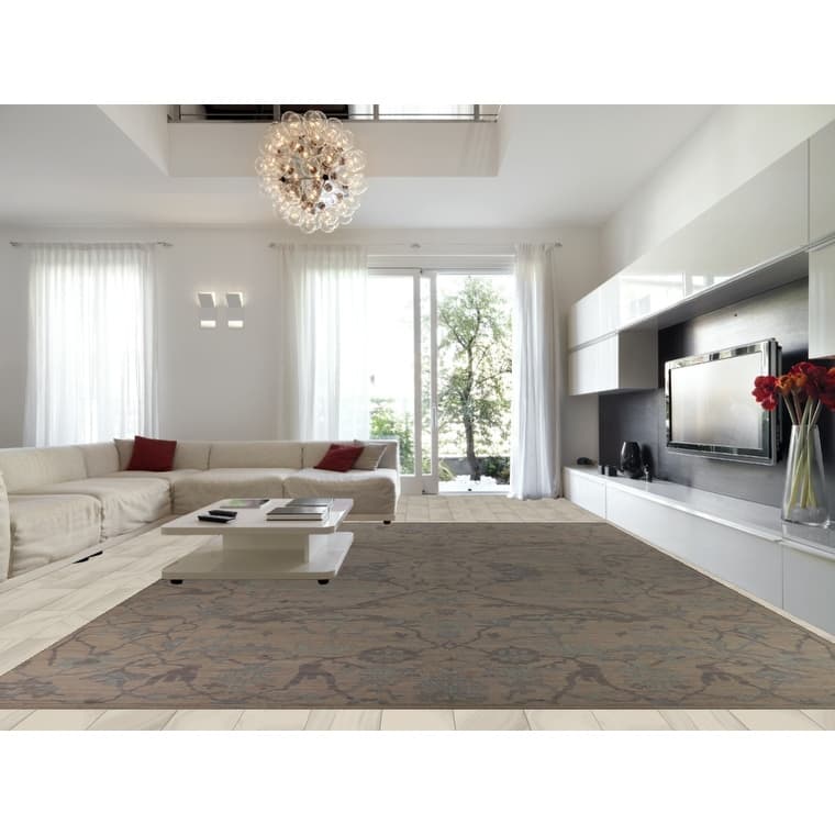 Vegetable Dye Oushak Turkish Large Rug Handmade Floral Wool Carpet - 13'9"x 19'3"