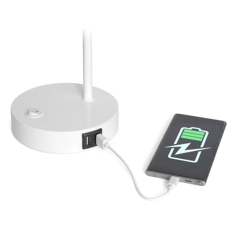 Looped Desk Lamp with Adjustable Shade - 16" - White