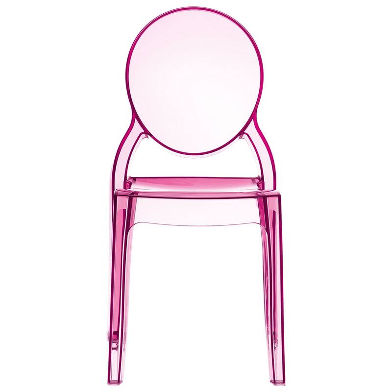 35.5" Pink Transparent Outdoor Patio Bistro Chair