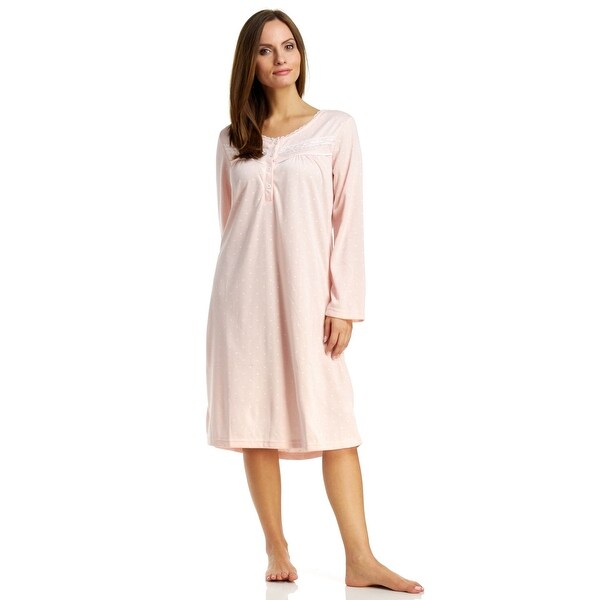 Shop Body Touch Women's Traditional Dots Brush Short Nightgown - Pink ...