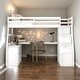 preview thumbnail 27 of 37, Modern Twin Size Loft Bed With 7 Drawers,2 Shelves and Desk,Sturdy Construction White