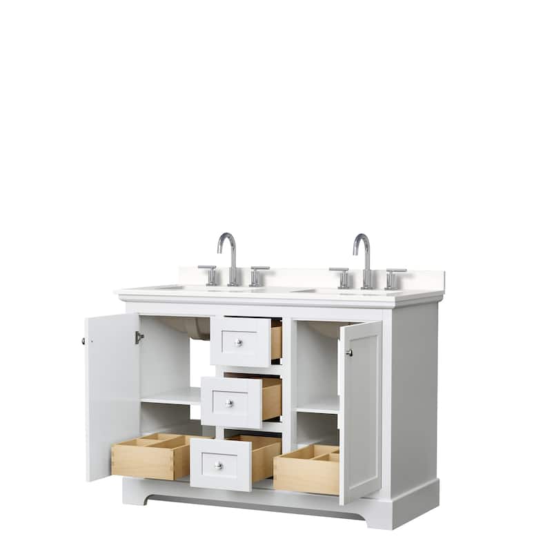 Avery 48-inch Double Vanity, Quartz Top
