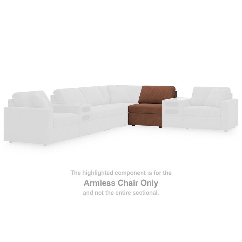 Signature Design by Ashley Modmax Orange 7-Piece Sectional with Storage Console - 138"W x 86"D x 36"H