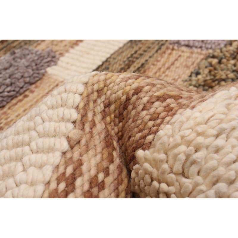 ECARPETGALLERY Braid weave Sienna Brown Wool Rug - 5'8 x 7'11