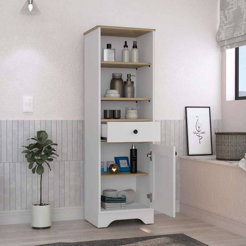 Bathroom Floor Cabinet,Two Interior Shelves,Two Open Shelves,for Bathroom,Kitchen,Living Room