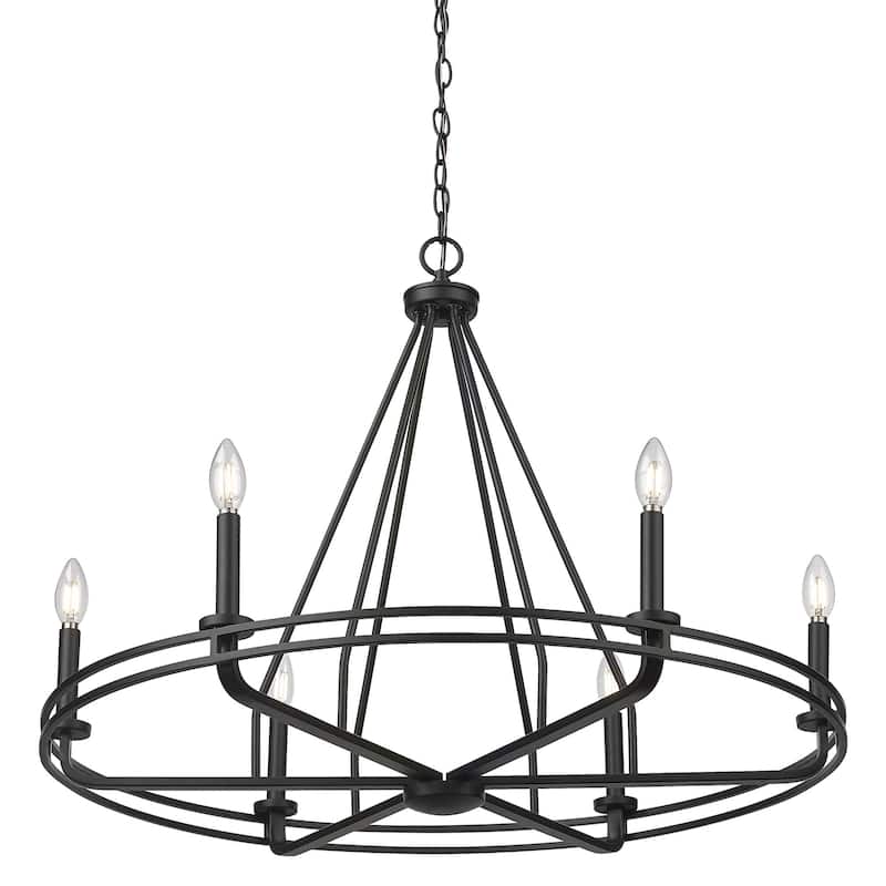 Millennium Lighting 21606 Jody 6 Light 33" Wide Pillar Candle Style - Matte Black