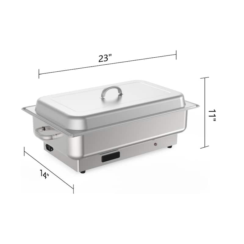 Electric Chafing Dishes 9QT Stainless Steel Chafers and Buffet Warmers Sets with1 Full-Size Pan 2 Half-Size Pan - 1 1/1 + 2 1/2