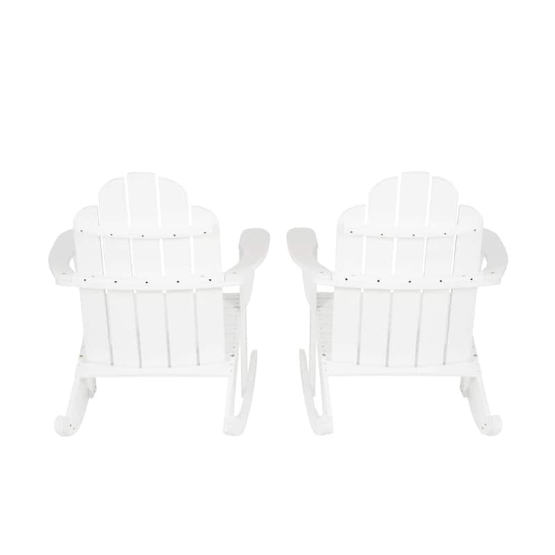 Gavil White Acacia Wood Adirondack Rocking Chair (Set of 2)