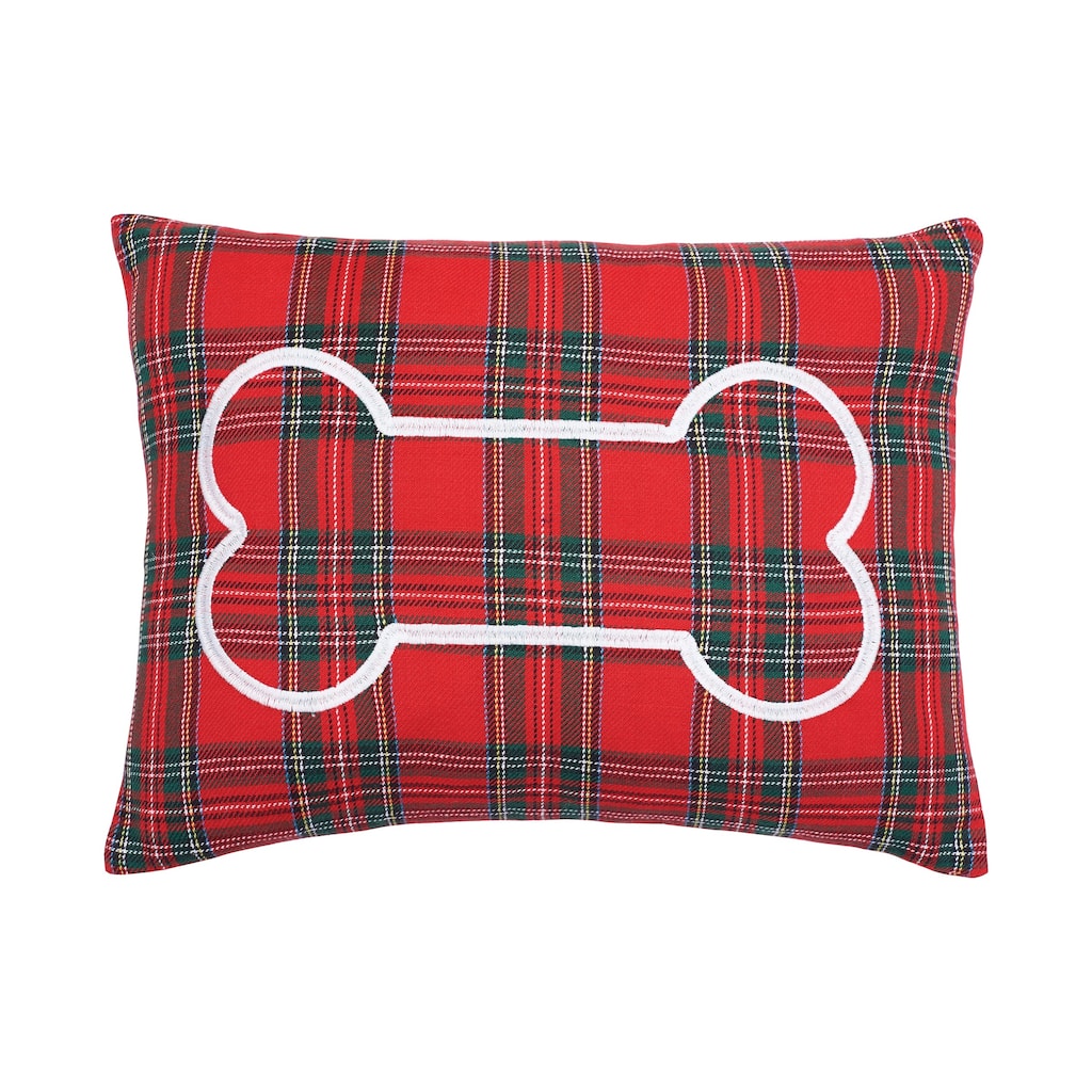 12" x 16" Arlington Plaid Bone Embroidered Pillow