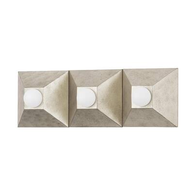 Corbett Lighting Max by Martyn Lawrence Bullard 3 Light Silver Leaf Bath Bracket