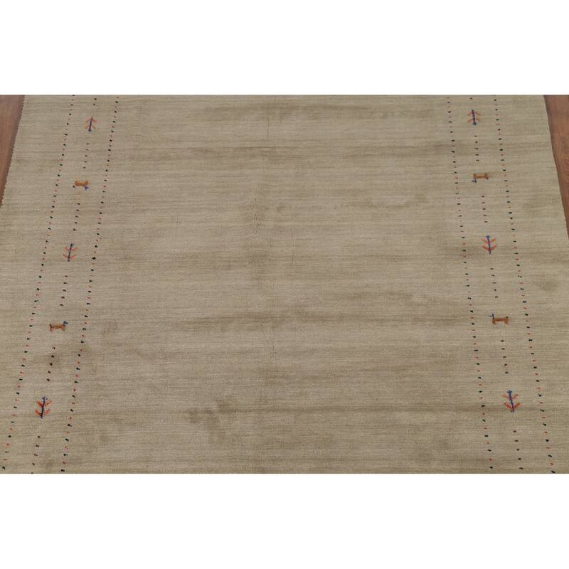 Little Animals Tribal Gabbeh Area Rug Hand-Knotted Wool Carpet - 6'6"x 9'10"