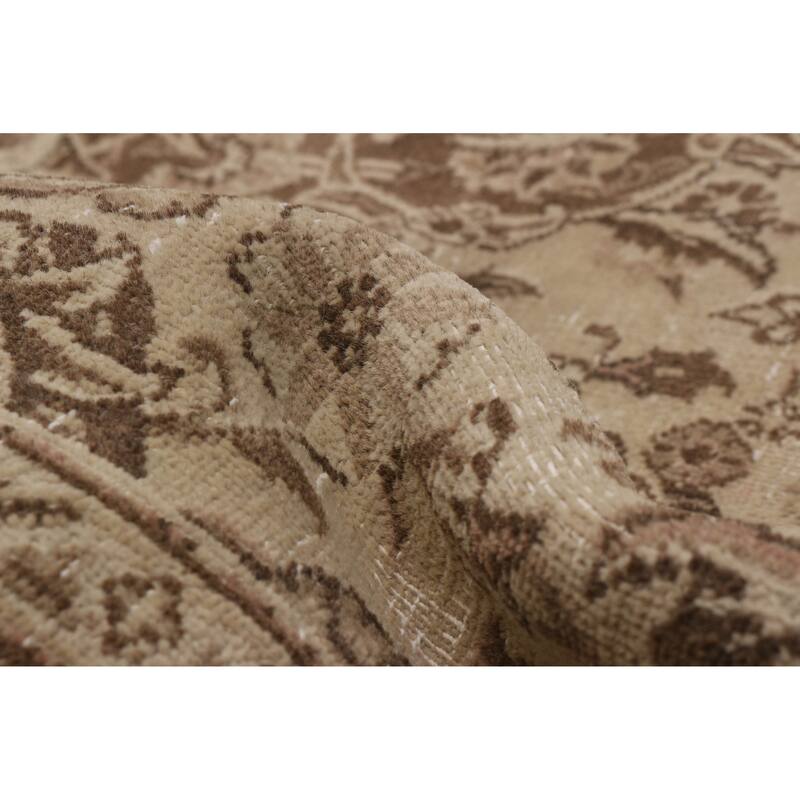 ECARPETGALLERY Hand-knotted Antalya Vintage Khaki Wool Rug - 9'6 x 12'2