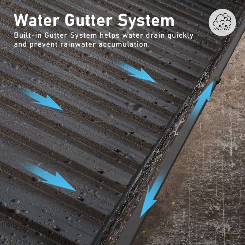 14x24FT Hardtop Gazebo with Double Roof, Aluminum Frame, Built-in Gutter, Curtains and Netting for Outdoor Use