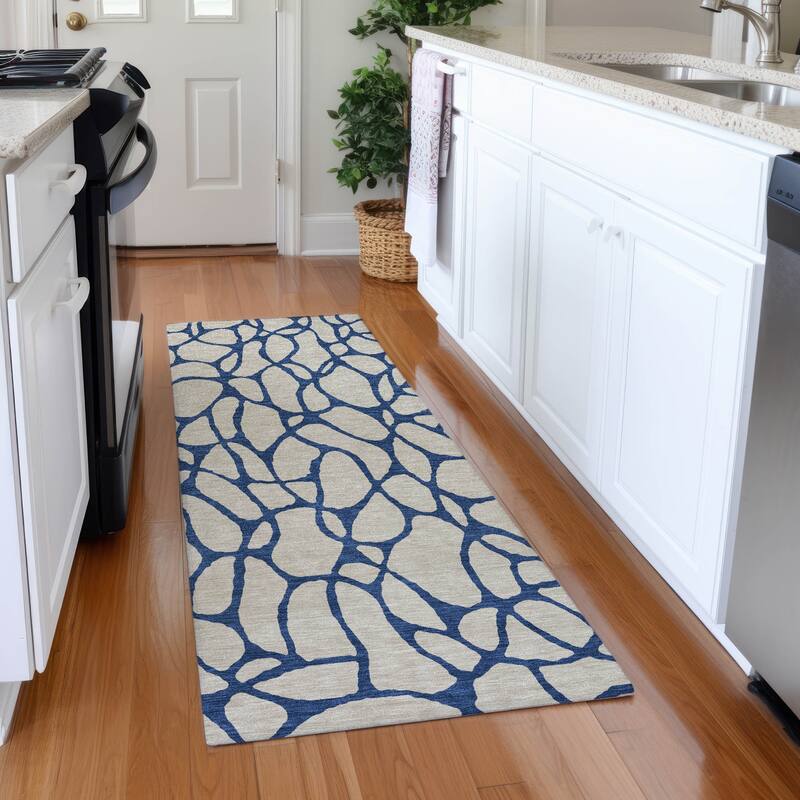 Premium Washable Super Soft Contemporary Macy Mayfield Rug - Beige - 2'3" x 7'6"