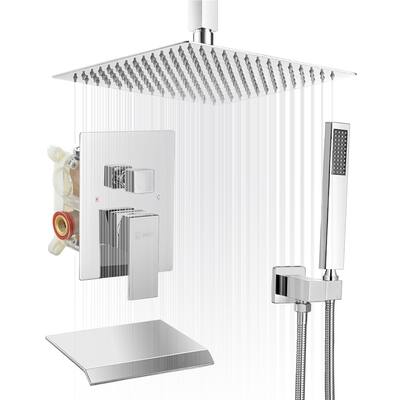 12 in Rain Shower Faucet System Showerheads with handheld Showerheads,Top Mounted