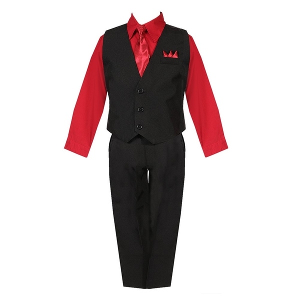 red shirt black pants outfit